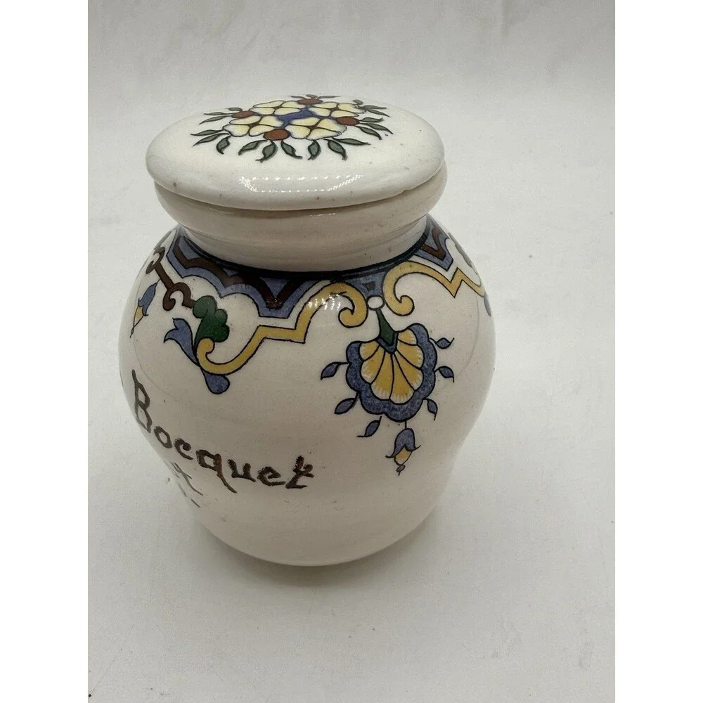 Vintage DIGOIN & SARREGUEMINES  MUSTARD JAR with Lid ~ Made in FRANCE